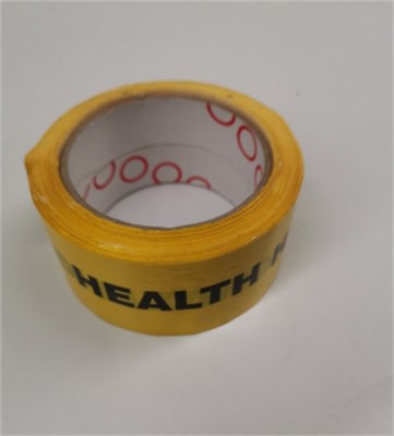 HEALTH HAZARD - Adhesive Tape 50mm x 66M approx