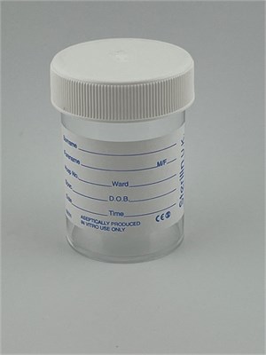 60ml Sterilin Urine Bottle with Label