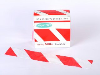Barrier Tape - Red &amp; White Chevron